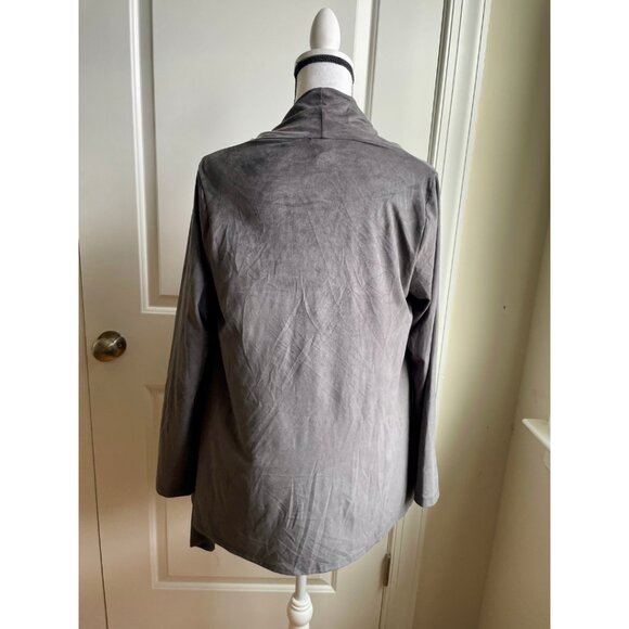 Bobeau Grey Draped Cardigan Jacket - Size M - Picture 3 of 6